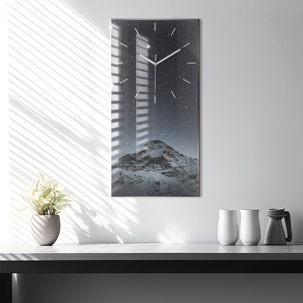 Horloge murale verticale Montagne sous les étoiles
