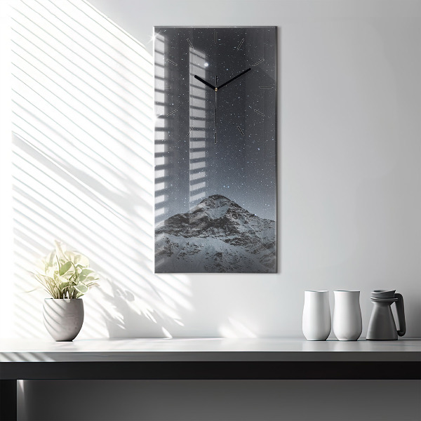 Horloge murale verticale Montagne sous les étoiles