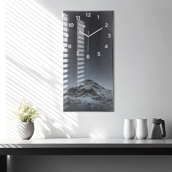 Horloge murale verticale Montagne sous les étoiles