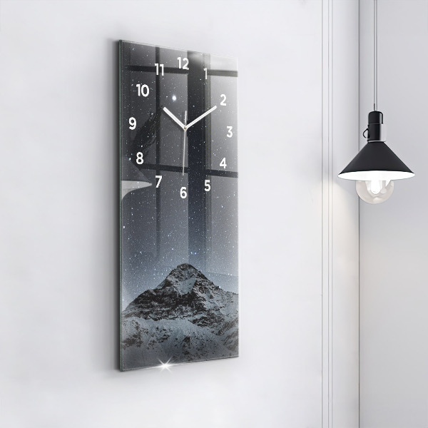 Horloge murale verticale Montagne sous les étoiles