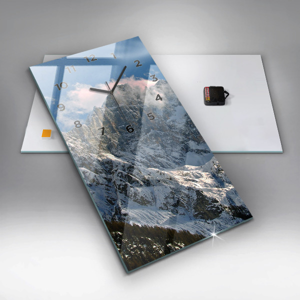 Horloge murale verticale Montagnes sous le ciel bleu