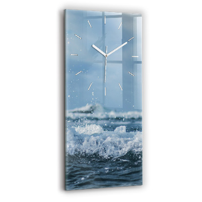 Horloge murale verticale Photographie des vagues de la mer