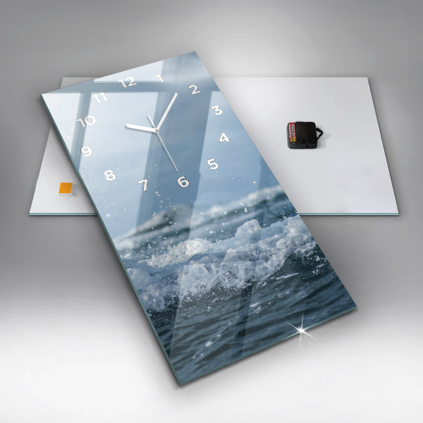 Horloge murale verticale Photographie des vagues de la mer