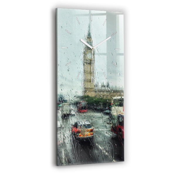 Horloge murale verticale Londres pluvieuse