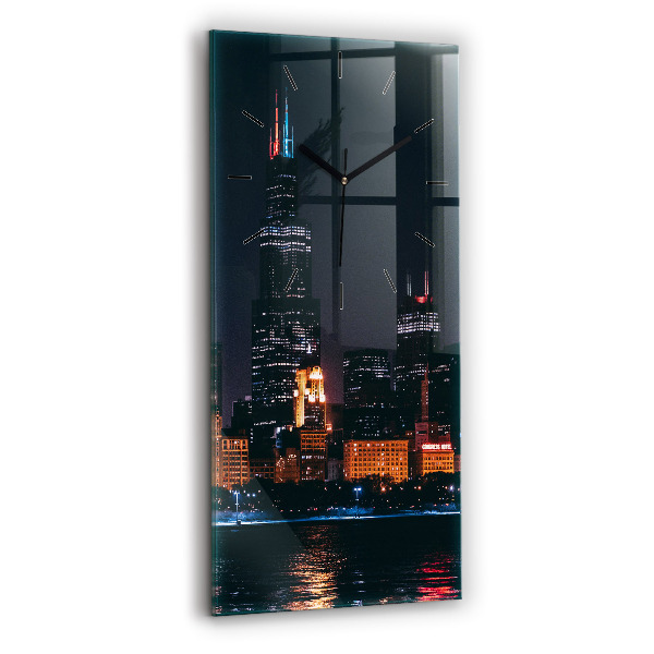 Horloge murale verticale Paysage urbain de Chicago