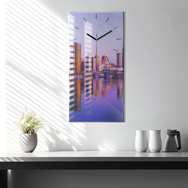 Horloge murale verticale Vue des gratte-ciels des États-Unis