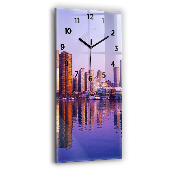 Horloge murale verticale Vue des gratte-ciels des États-Unis