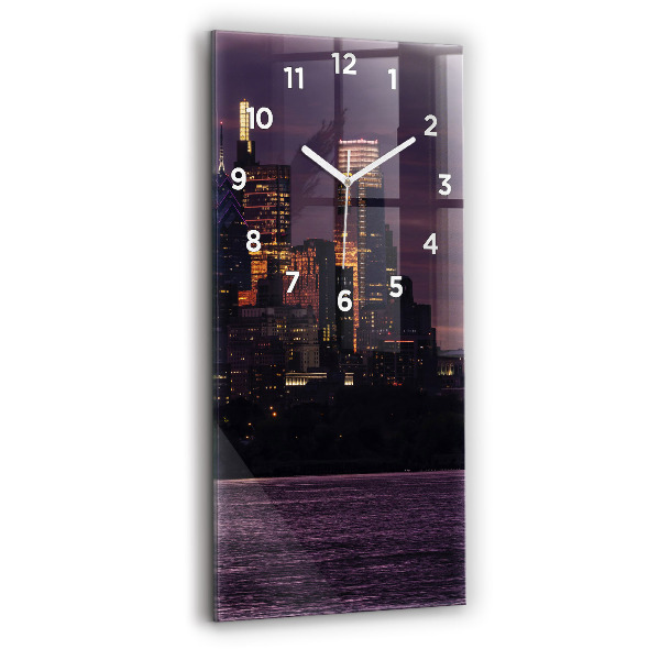 Horloge murale verticale Horizon de la ville de Philadelphie