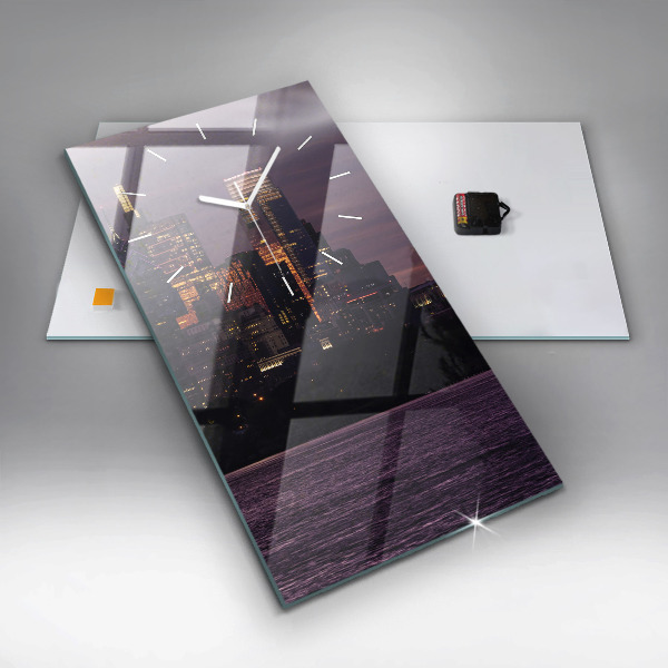 Horloge murale verticale Horizon de la ville de Philadelphie