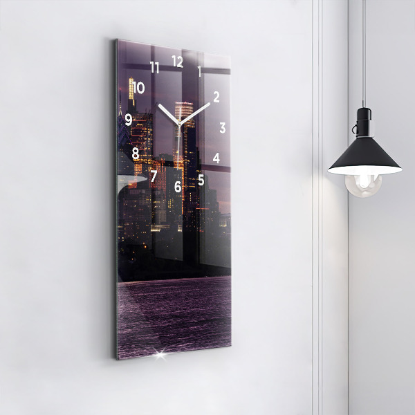 Horloge murale verticale Horizon de la ville de Philadelphie