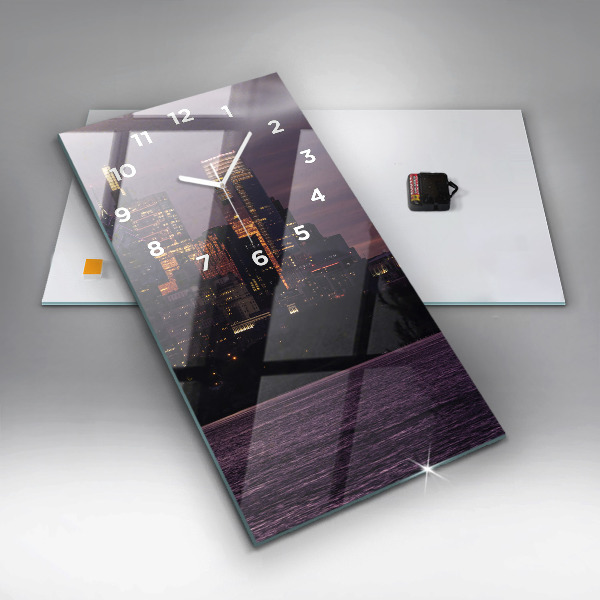 Horloge murale verticale Horizon de la ville de Philadelphie