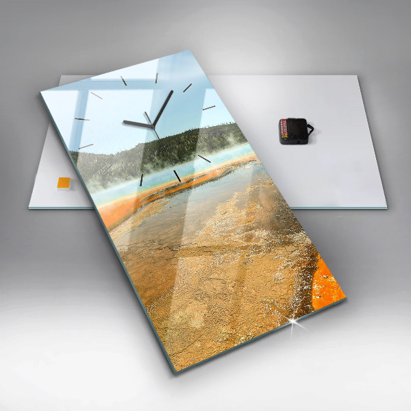 Horloge murale verticale Lac avec montagnes
