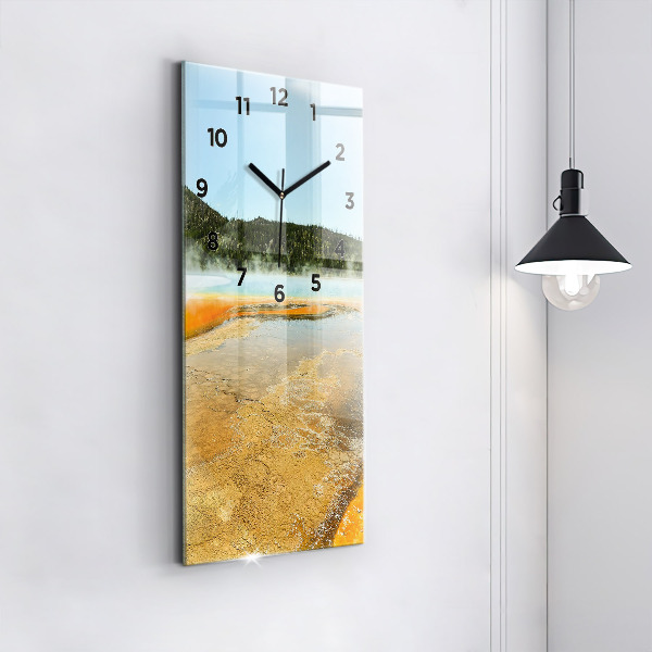 Horloge murale verticale Lac avec montagnes