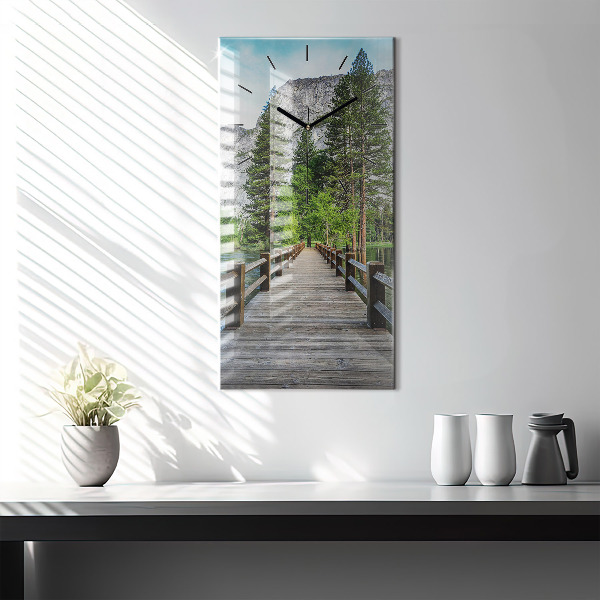 Horloge murale verticale Pont en bois de Yosemite