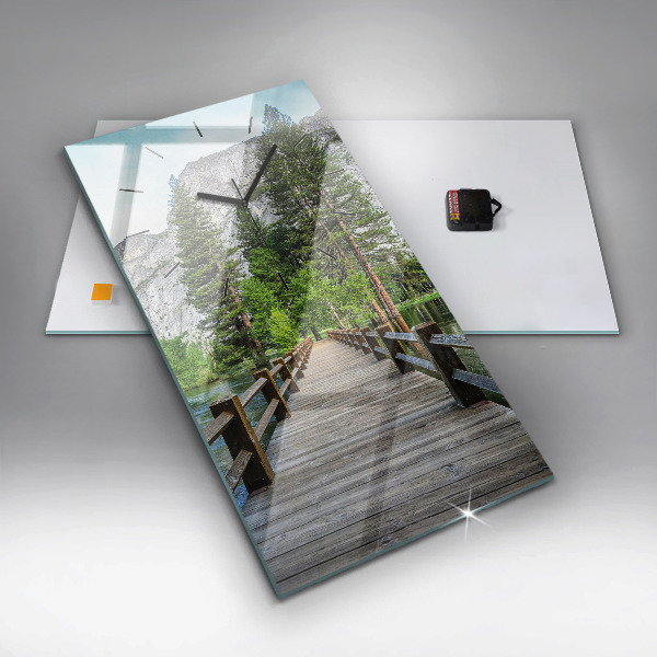 Horloge murale verticale Pont en bois de Yosemite