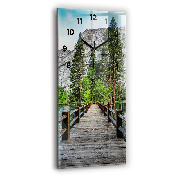 Horloge murale verticale Pont en bois de Yosemite