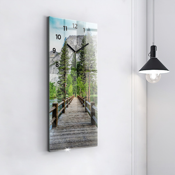 Horloge murale verticale Pont en bois de Yosemite