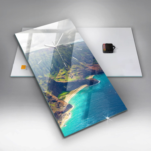 Horloge murale verticale La mer à Hawaï