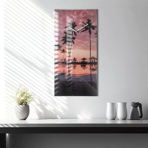 Horloge murale verticale Palmiers à Hawaï