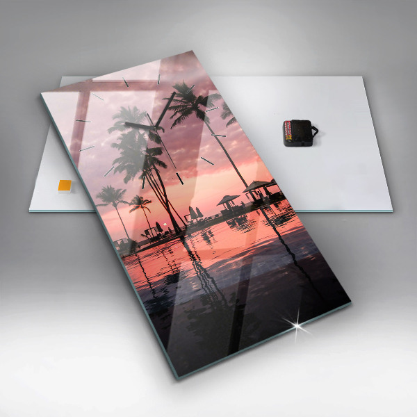 Horloge murale verticale Palmiers à Hawaï