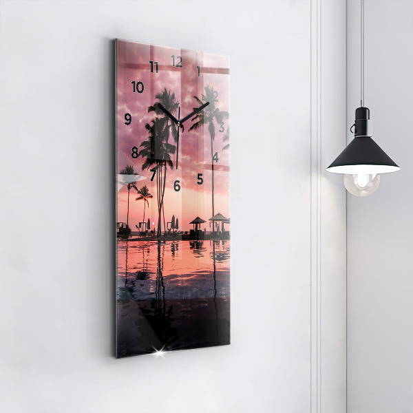 Horloge murale verticale Palmiers à Hawaï