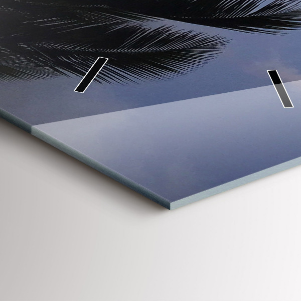 Horloge murale verticale Palmier et lever de soleil