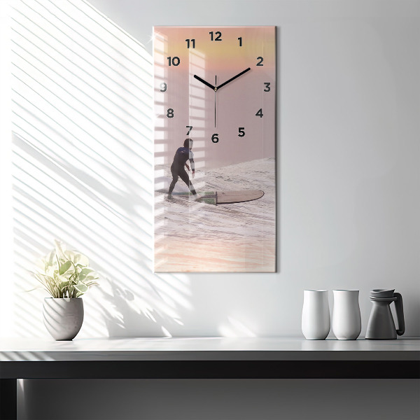 Horloge murale verticale Surfeur à Hawaï