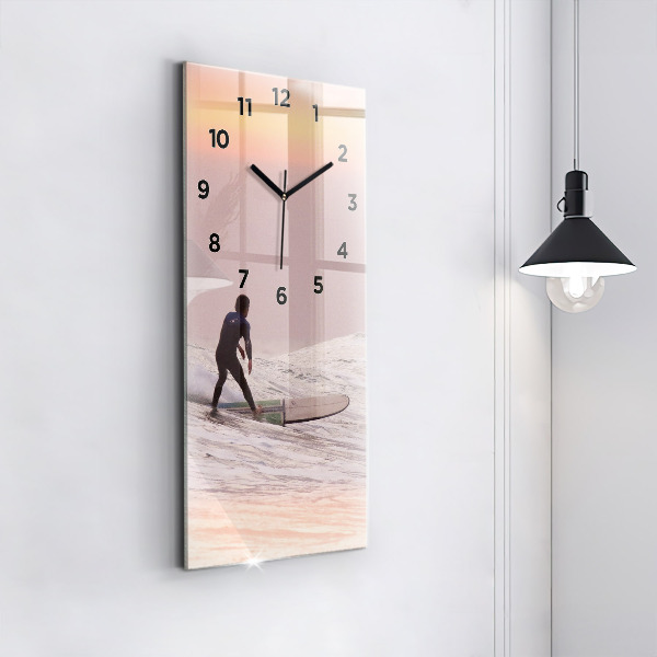 Horloge murale verticale Surfeur à Hawaï