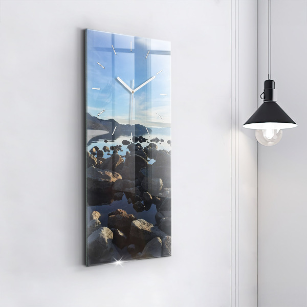 Horloge murale verticale Vue sur la mer