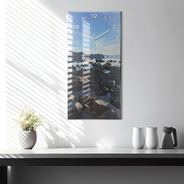 Horloge murale verticale Vue sur la mer