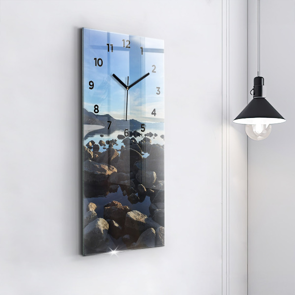 Horloge murale verticale Vue sur la mer