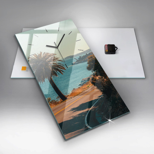 Horloge murale verticale Palmiers à Malibu