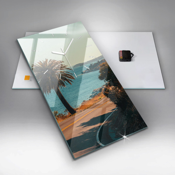 Horloge murale verticale Palmiers à Malibu