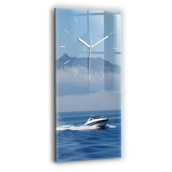 Horloge murale verticale 'Un bateau flottant sur l''océan'