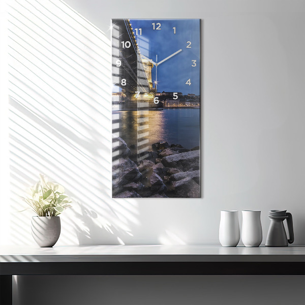 Horloge murale verticale Rivage rocheux sous le pont