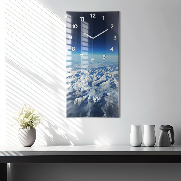 Horloge murale verticale Paysage de montagnes fluviales