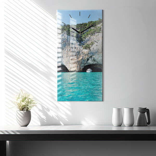 Horloge murale verticale Grotte sous-marine