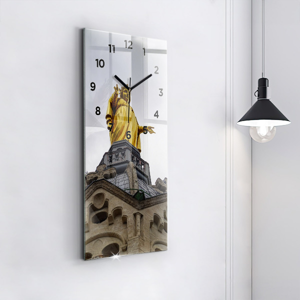Horloge murale verticale Statue de la Vierge Marie à Lyon