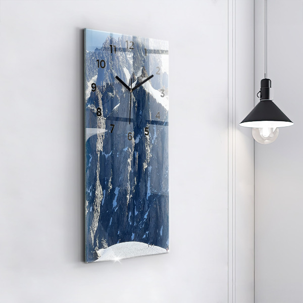 Horloge murale verticale Les Alpes en hiver