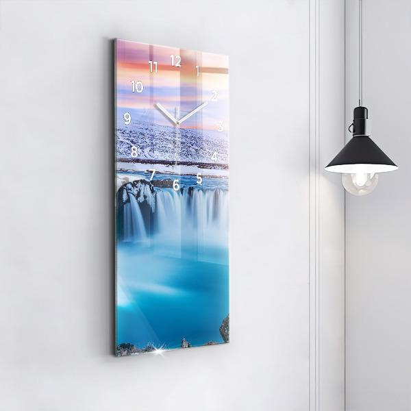 Horloge rectangulaire verticale Cascade de Godafoss, Islande