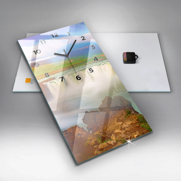 Horloge rectangulaire verticale Godafoss en Islande