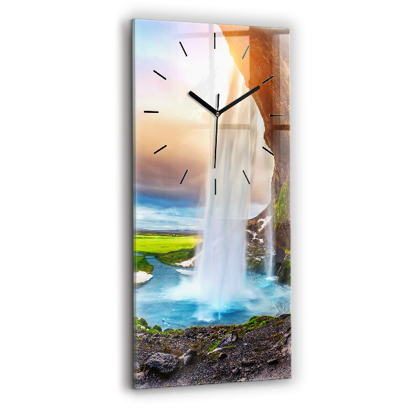Horloge rectangulaire verticale Cascade en Islande