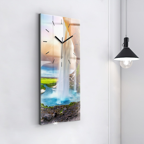 Horloge rectangulaire verticale Cascade en Islande