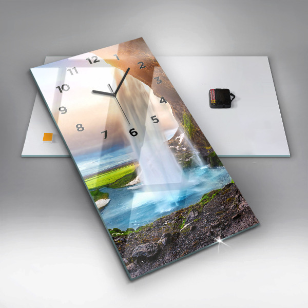 Horloge rectangulaire verticale Cascade en Islande