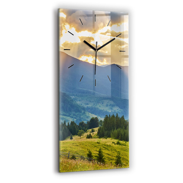 Horloge rectangulaire verticale Paysage avec forêts