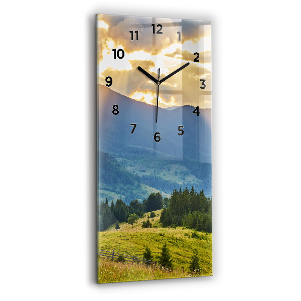 Horloge rectangulaire verticale Paysage avec forêts