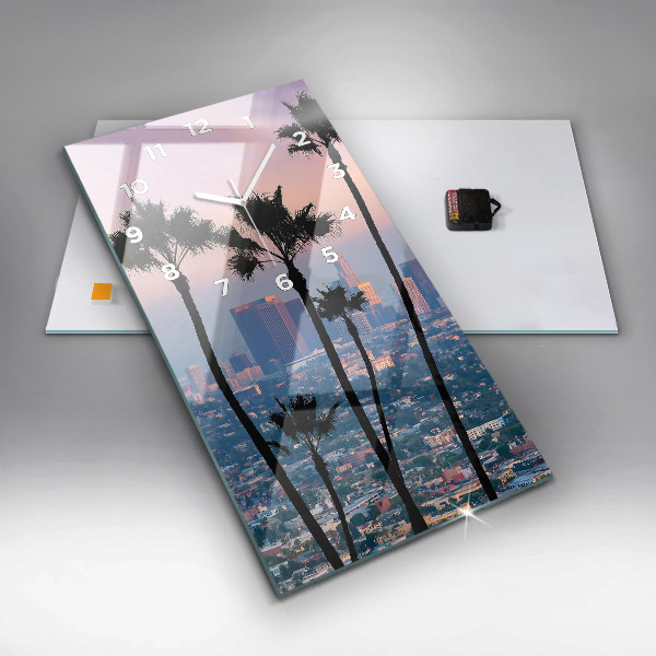 Horloge rectangulaire verticale Coucher de soleil à Los Angeles