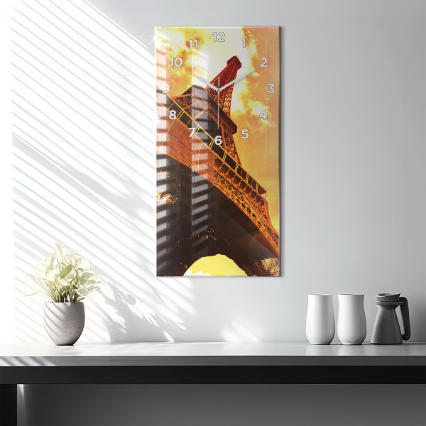 Horloge rectangulaire verticale La Tour Eiffel à Paris