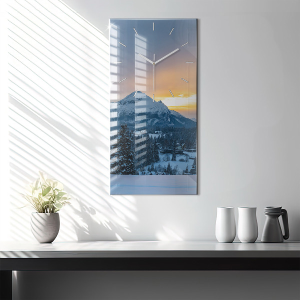 Horloge rectangulaire verticale Paysage de montagne