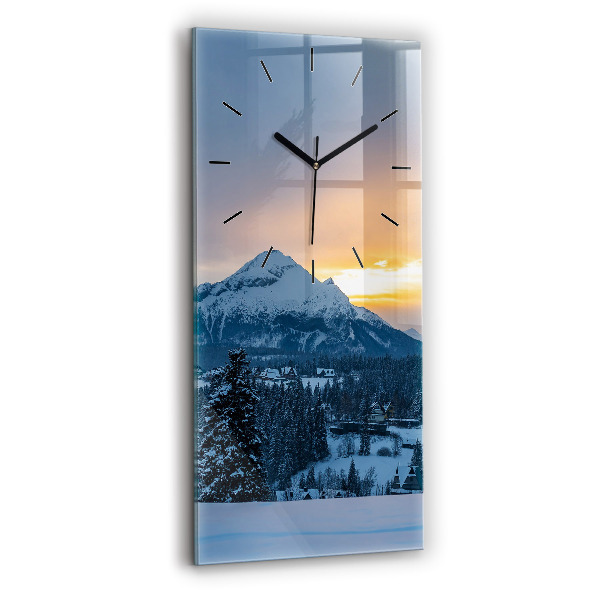 Horloge rectangulaire verticale Paysage de montagne